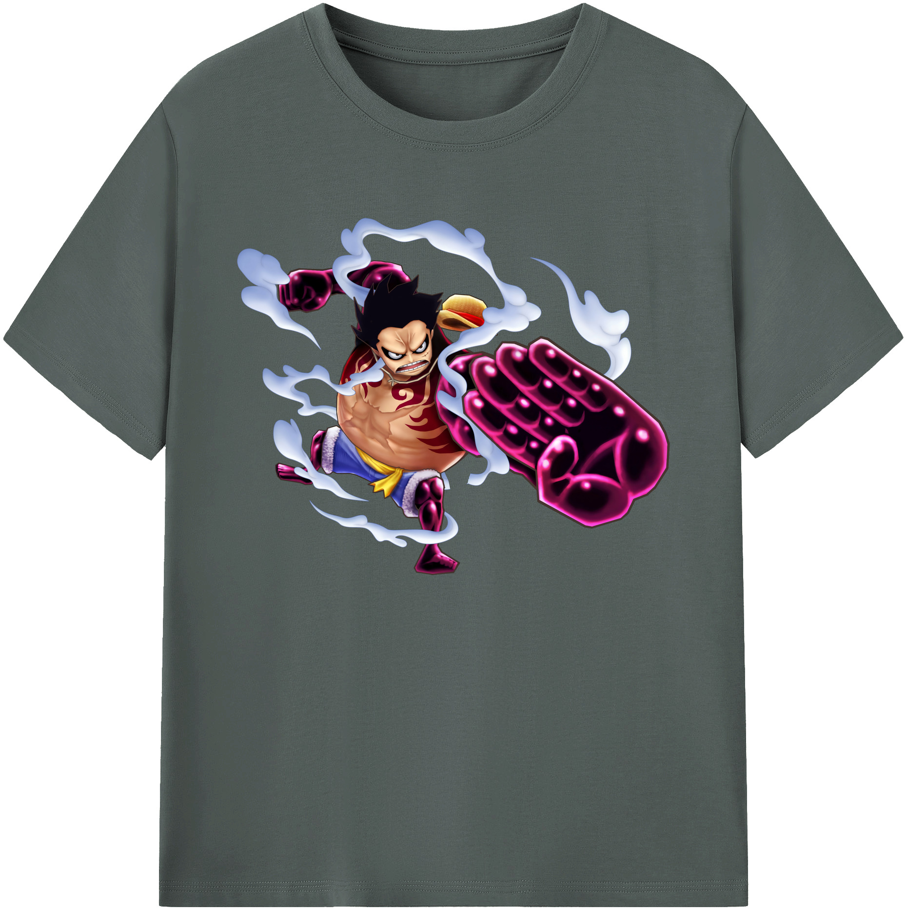 ワンピース モンキー・D・ルフィ ONE PIECE Monkey D. Luffy 綿100％ メンズ半袖Tシャツ｜肌触りやわらか＆通気性